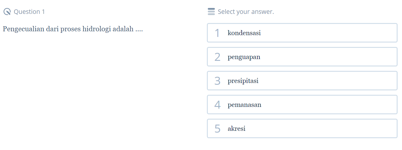 Contoh Soal Hidrosfer Nomor 1