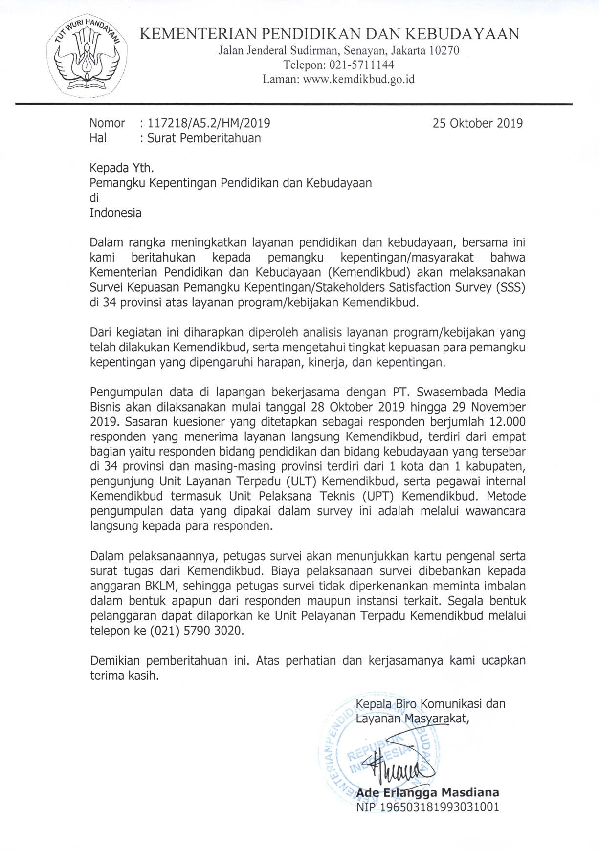 Surat Pemberitahuan Pemerintahan