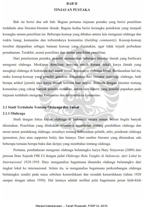 contoh tinjauan pustaka universitas Indonesia